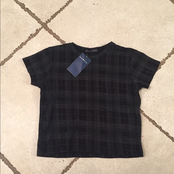 black and grey checkered crop top