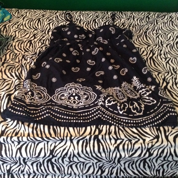 Navy Blue & White dress.