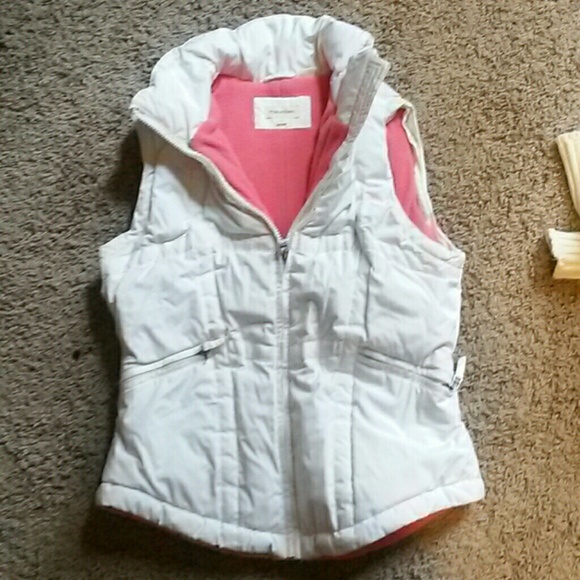 Fleece lined white vest