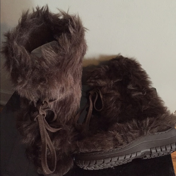 Colin Stuart Faux Fur Boots, Brwn, Victoria Secret