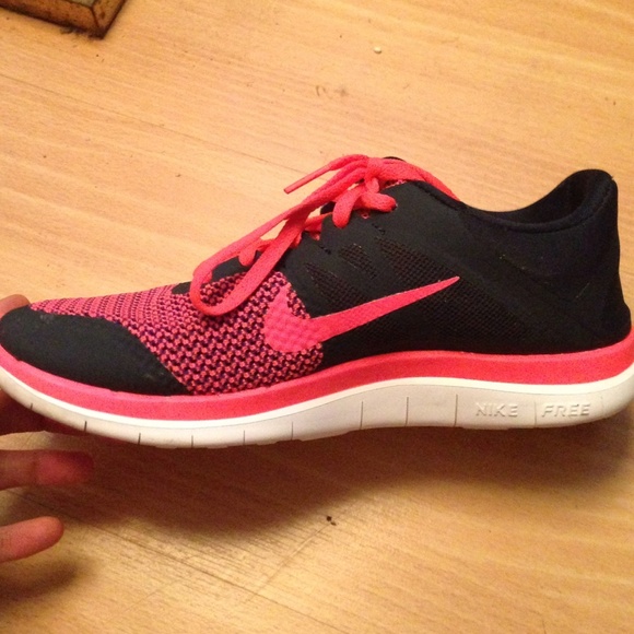 Navy blue and pink Nike Frees!
