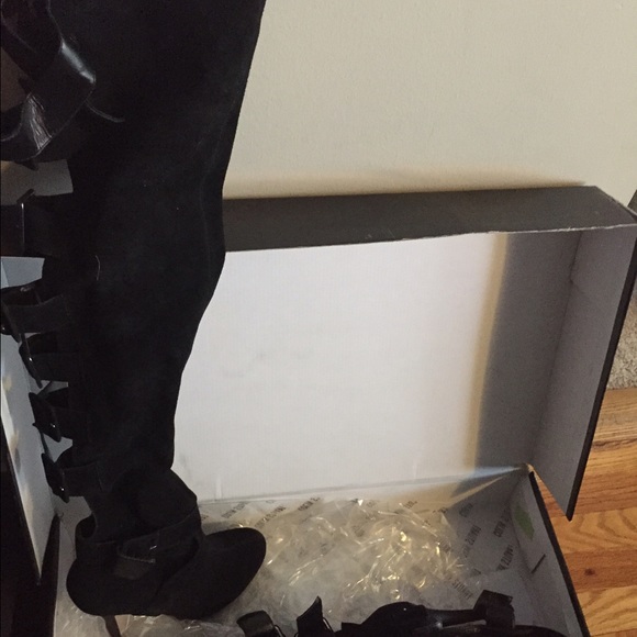 Colin Stuart, Black Suede Thigh High Boots