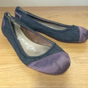 TOMS grey and purple ballet flats - BARELY WORN