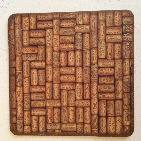 Cork art coasters