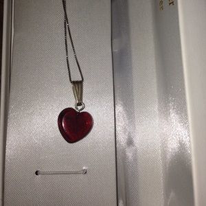 Amber heart necklace