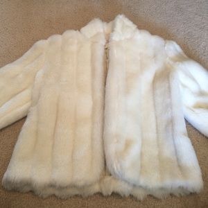 Faux white fur jacket