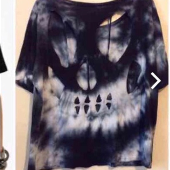 Brandy Melville Tops Iso Bm Tie Dye Skull Cut Out Shirt Poshmark