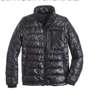 J crew lightweight puffer jacket. Navy blue color.