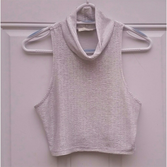 Metallic Silver Crop Top
