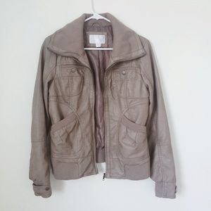 Brown Faux Leather Jacket