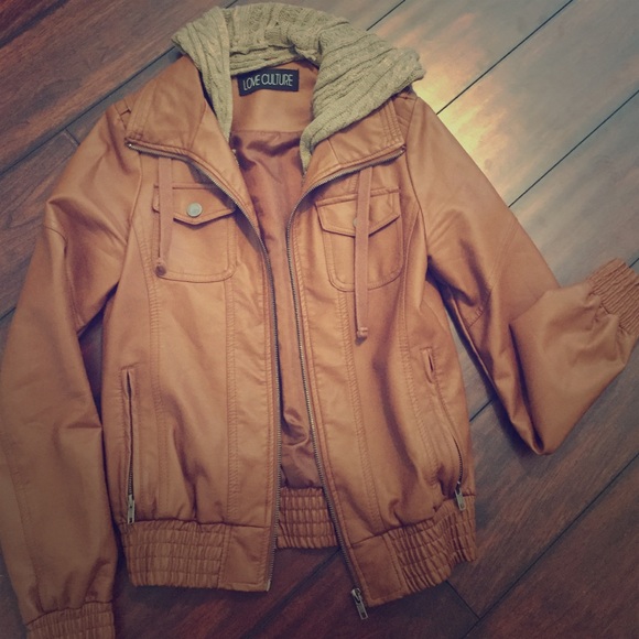 Leather Jacket w/ Hood