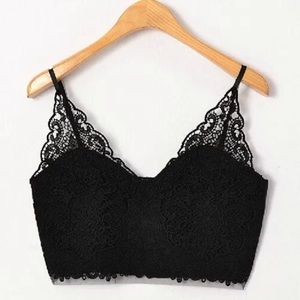 Black lace corset bralette