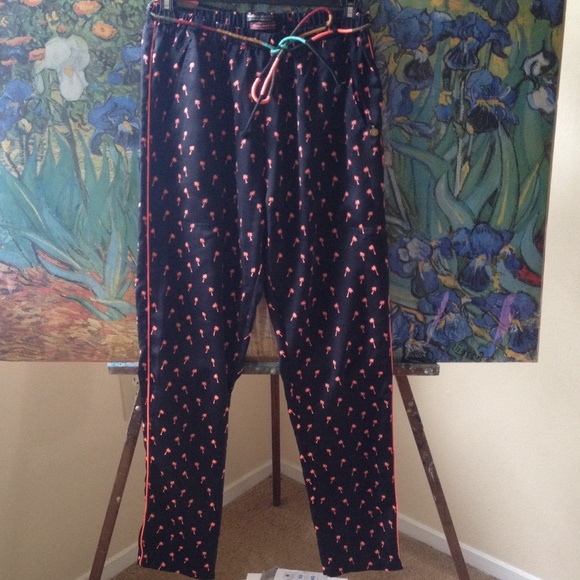Maison Scotch palm print pants