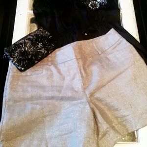 Sparkly silver dress shorts