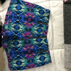 Geometric Print High Waisted Shorts