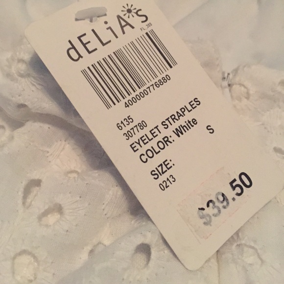 NWT White Eyelet Strapless Dress - Picture 3 of 3