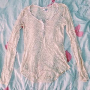 Free people long sleeve lace under garment