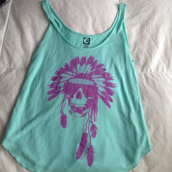 Baby blue skull tank