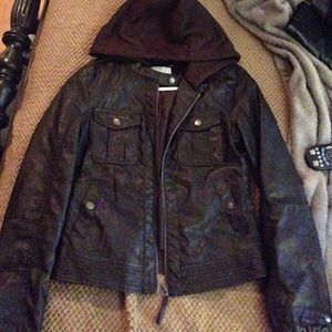 Brown leather jacket