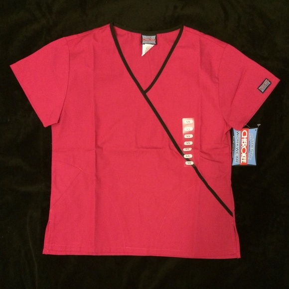 Scrubs - Cherokee Workwear Top - raspberry pink