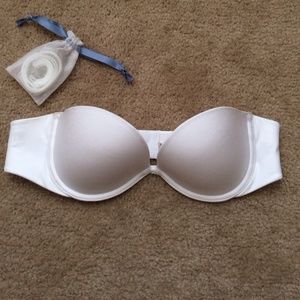 strapless white bra