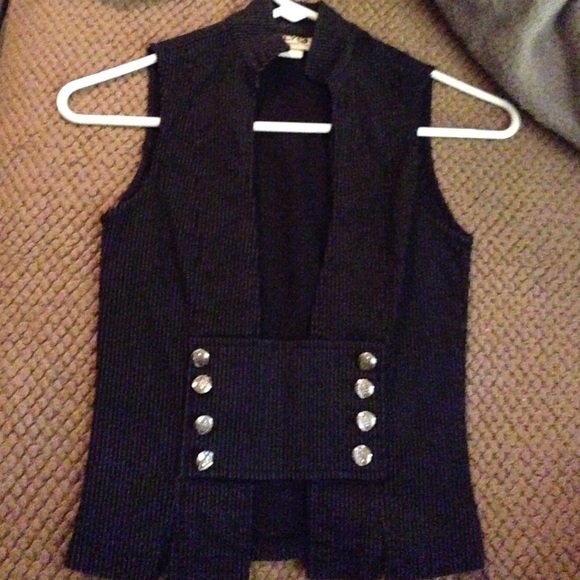 Black thing pinstripe vest