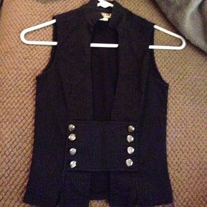 Black thing pinstripe vest