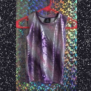 🚫SOLD ON ETSY🚫✨90s METALLIC SNAKESKIN CROP✨