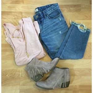 Free People crops/Boyfriend fit