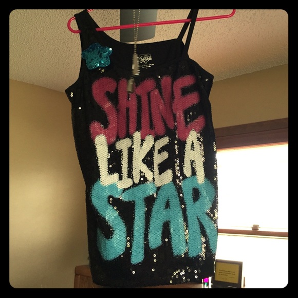 Black "Shine Like A Star" Tank Top