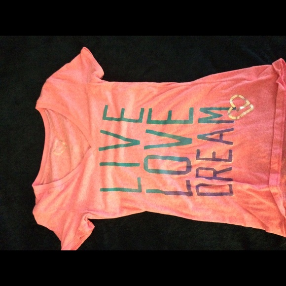 Pink color live love dream Aeropostale Tee - Picture 1 of 1