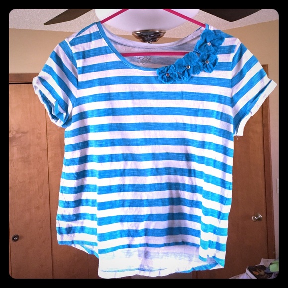 Blue and White Striped Shirt