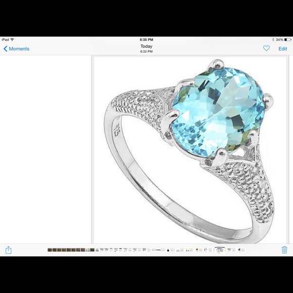 Genuine Diamond and Blue Topaz Ring‼️SALE‼️