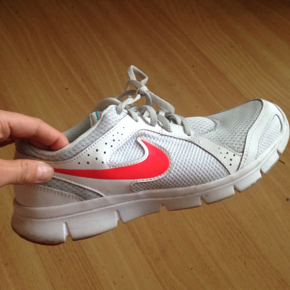 White and pinkish/red nikes!