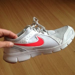 White and pinkish/red nikes!