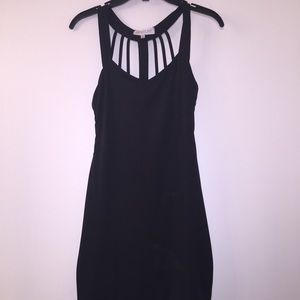 Black dress with caged back design