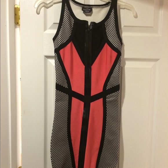 Bebe zip color block dress