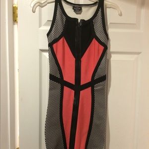 Bebe zip color block dress