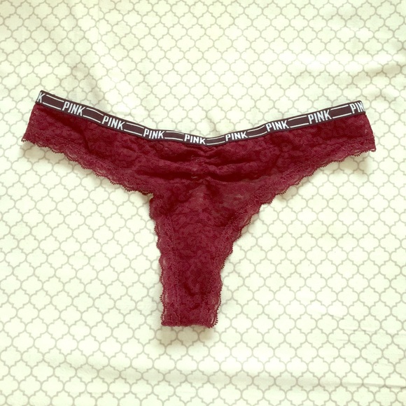 VS PINK Leopard Lace Thong