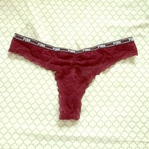 VS PINK Leopard Lace Thong