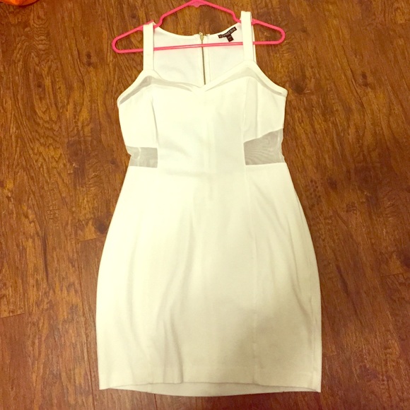 Express Dresses & Skirts - White dress with mesh cutouts.