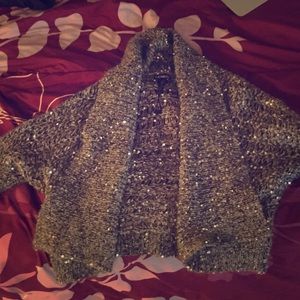 Sequined gray coverup sweater