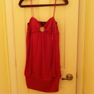Silk mini red dress
