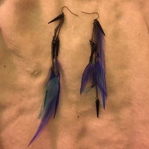 💙Shades of Blue Feather Earrings💙