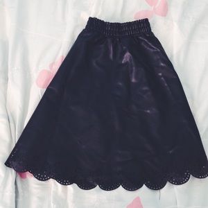 Black leather skirt