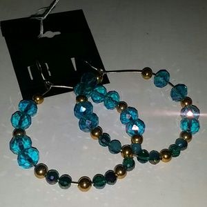 Blue beaded earrings
