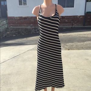 Black/White Stripe Maxi Dress
