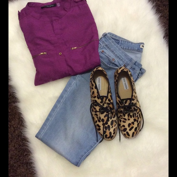 Textured Leopard Laced up loafer
