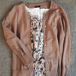 3/4 sleeve JCrew tan/beige Jackie Cardigan
