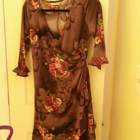 Purple half elbow dress,